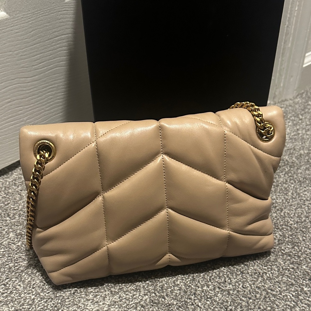 Yves Saint Laurent LouLou Puffer Small Bag - Dark Beige - Picture 6 of 13